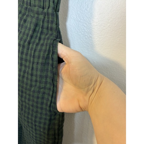 Pact Organic Cotton Short Sleeve Midi Dress Plaid Sz M Green Coastal Modest - Picture 3 of 9